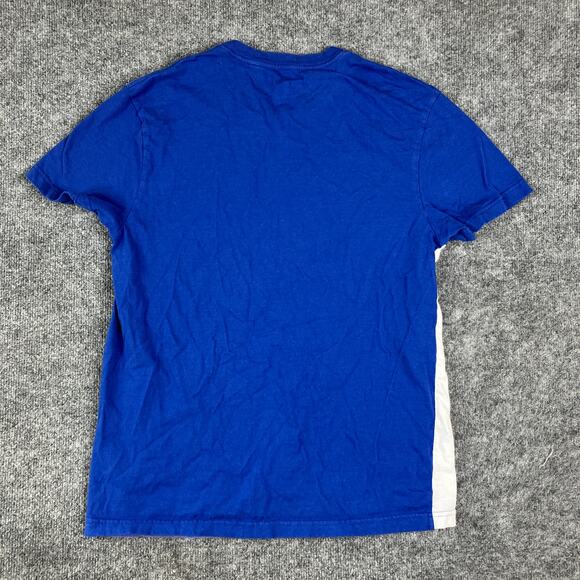 G by Guess T-Shirt Mens Size L Blue White Split Graphic Casual Streetwear - Picture 6 of 7